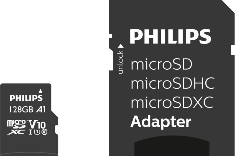 Philips FM08MP45B/10 Class 10 Micro SD Memory Card with Adapter